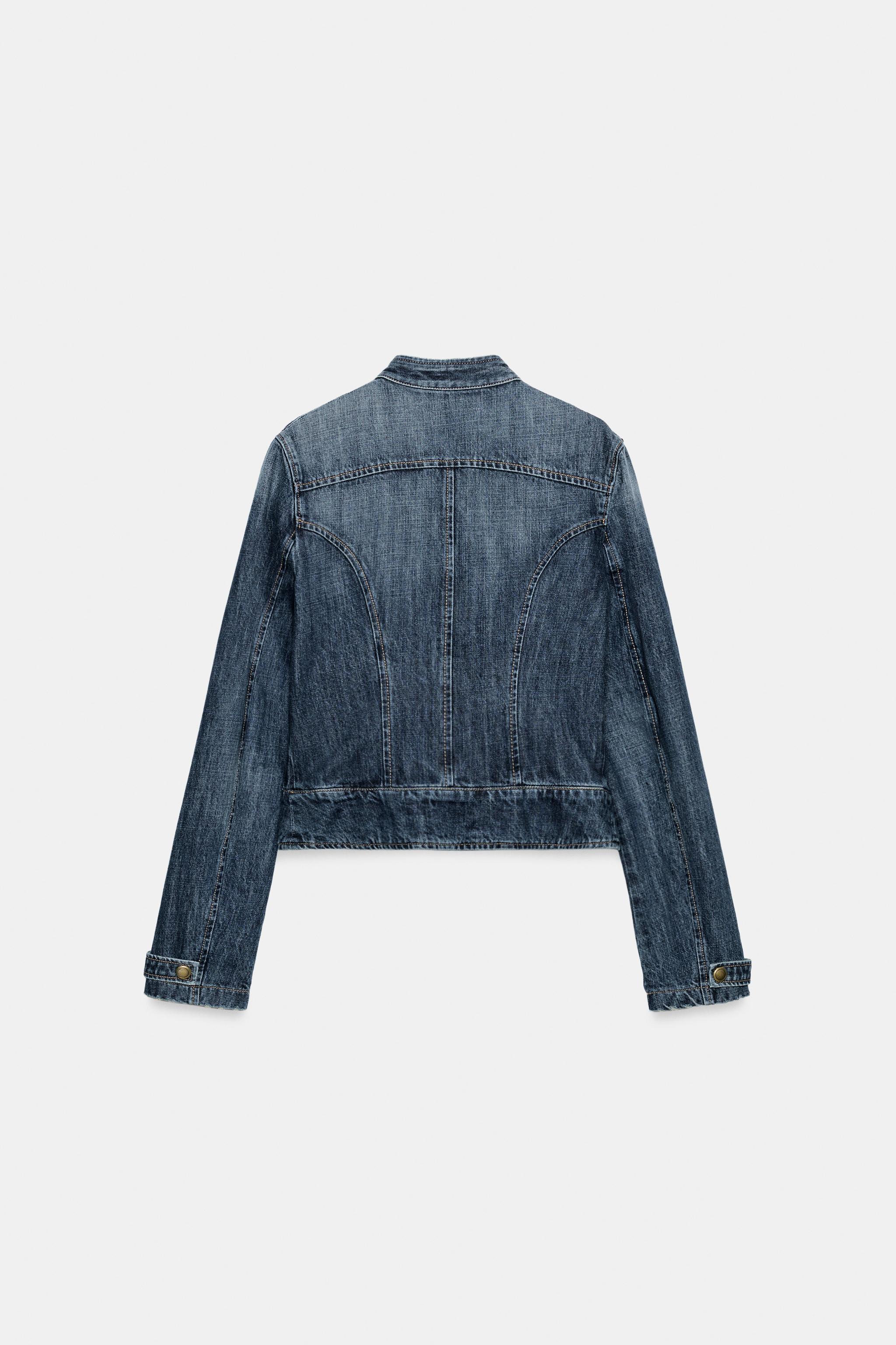 TRF DENIM JACKET WITH BUTTONS AND TABS